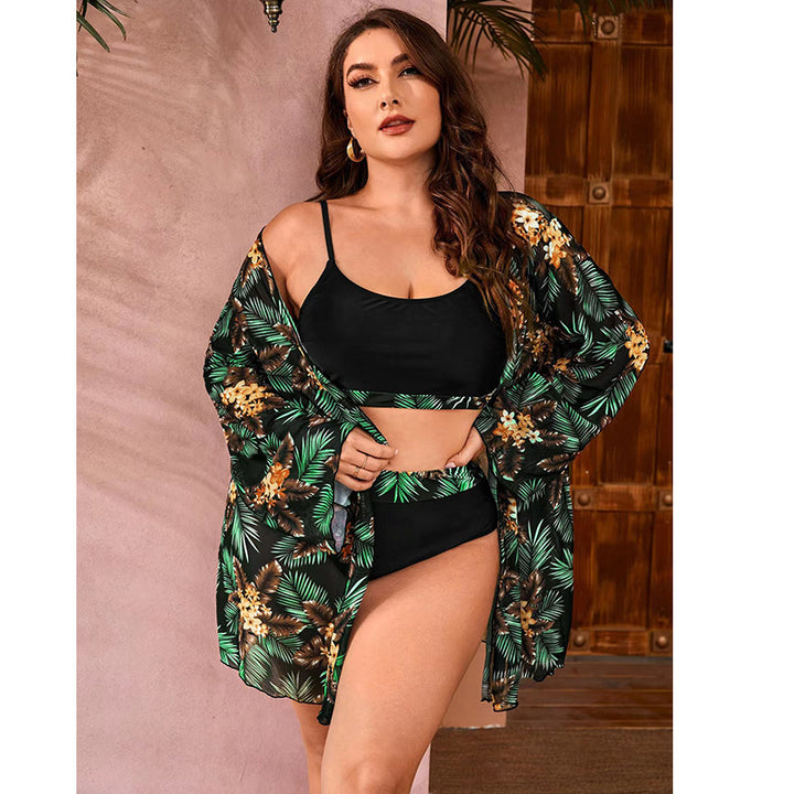 Damen Bikini-Set mit floralem Kimono und funktionalem Oberteil Echo Archiv