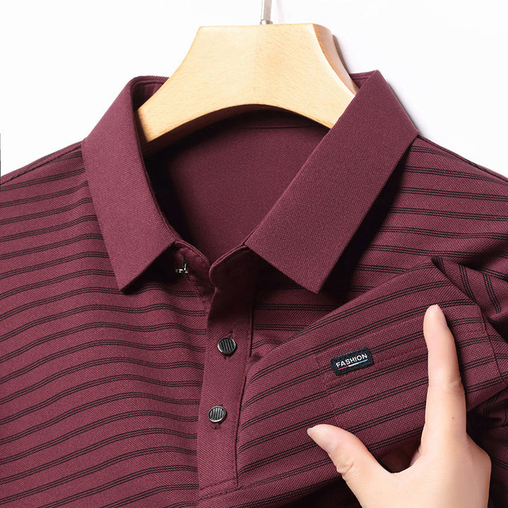 Herren modern gestreiftes Polo-Shirt Echoarchiv