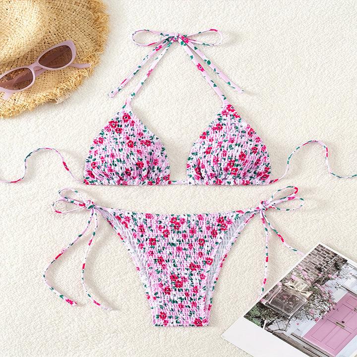 Damen Triangel-Bikini mit verspieltem Blumenmuster Echo Archiv