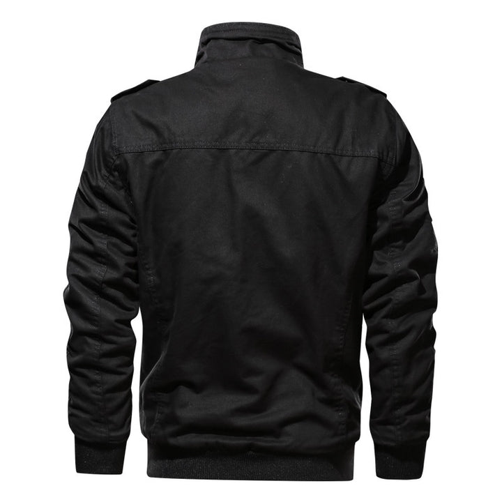 Herren Fieldblouson aus Canvas mit Epauletten, Utility‑Pattentaschen und geripptem Stehbund – Taviero