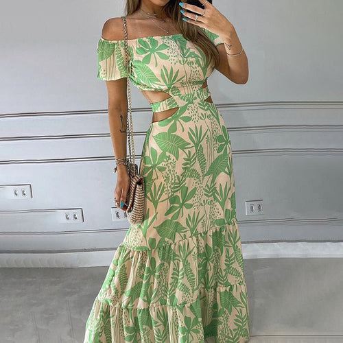 Damen Sommerliches Maxikleid mit Cut-Outs und floralem Design Echoarchiv