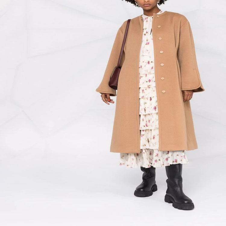 Damen Wollmix-Mantel im Kimono-Schnitt mit Bindegürtel und verdeckter Knopfleiste Echoarchiv