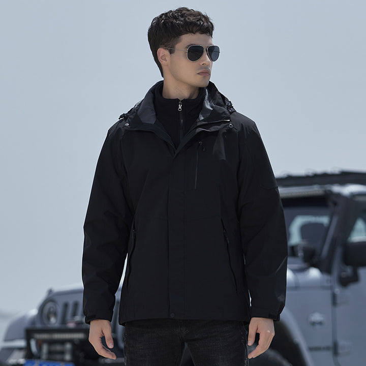 Damen Wasserdichte Outdoorjacke mit Kapuze, atmungsaktiver Membran und Multifunktions‑Reißverschlusstaschen – Célinea
