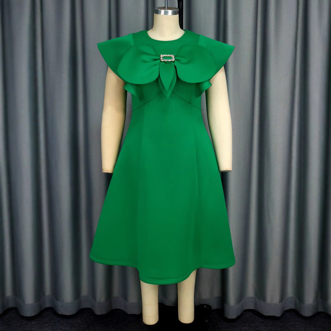 Damen elegantes Kleid mit großem Schleifen-Ausschnitt Echo Archiv