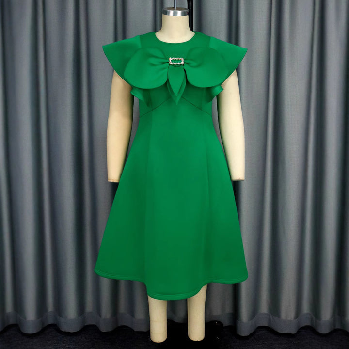 Damen elegantes Kleid mit großem Schleifen-Ausschnitt Echo Archiv