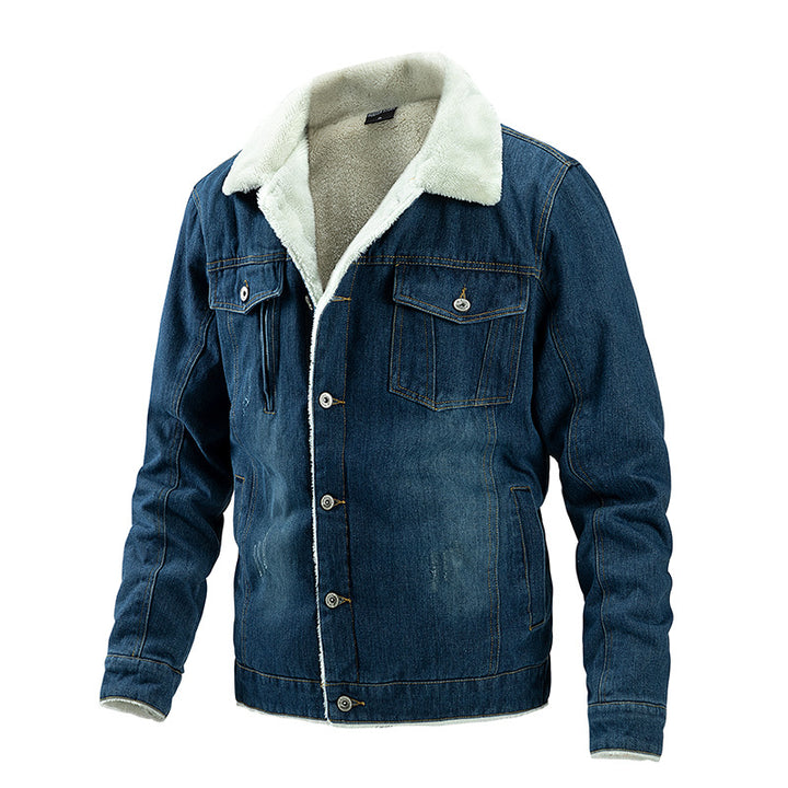 Herren Geprägte Jeansjacke mit Fleece-Innenfutter Echo Archiv