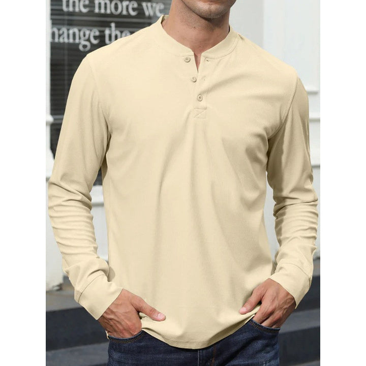 Herren langärmliges Shirt mit Knopfleiste und bequemer Passform Echoarchiv