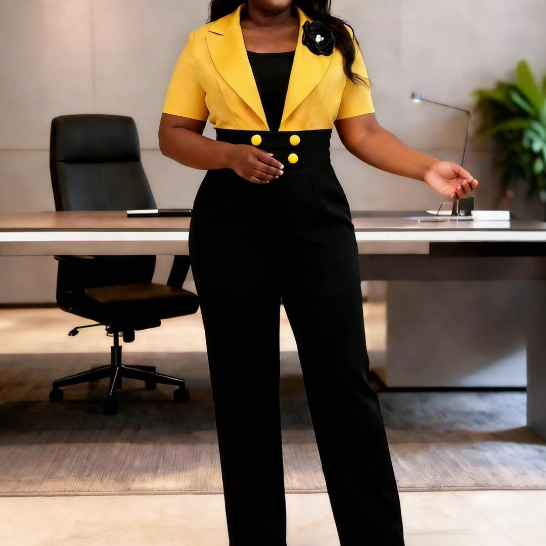 Damen Eleganter Jumpsuit mit tailliertem Blazer und modischen Akzenten Echo Archiv