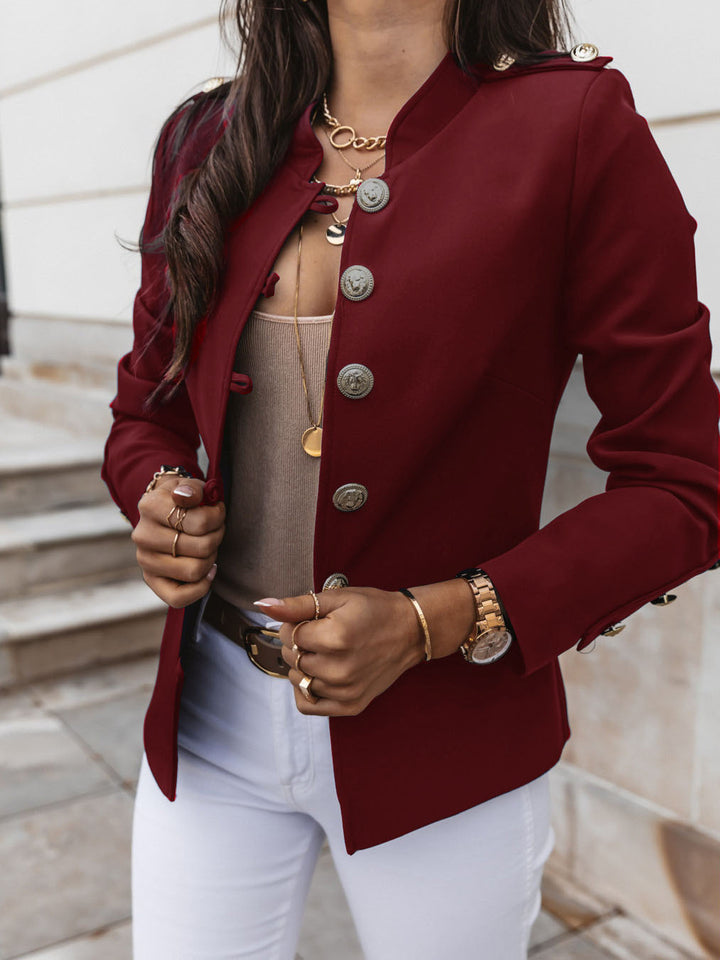 Damen nan militärischer Blazer mit Stehkragen und dekorativen Goldknöpfen Echo Archiv