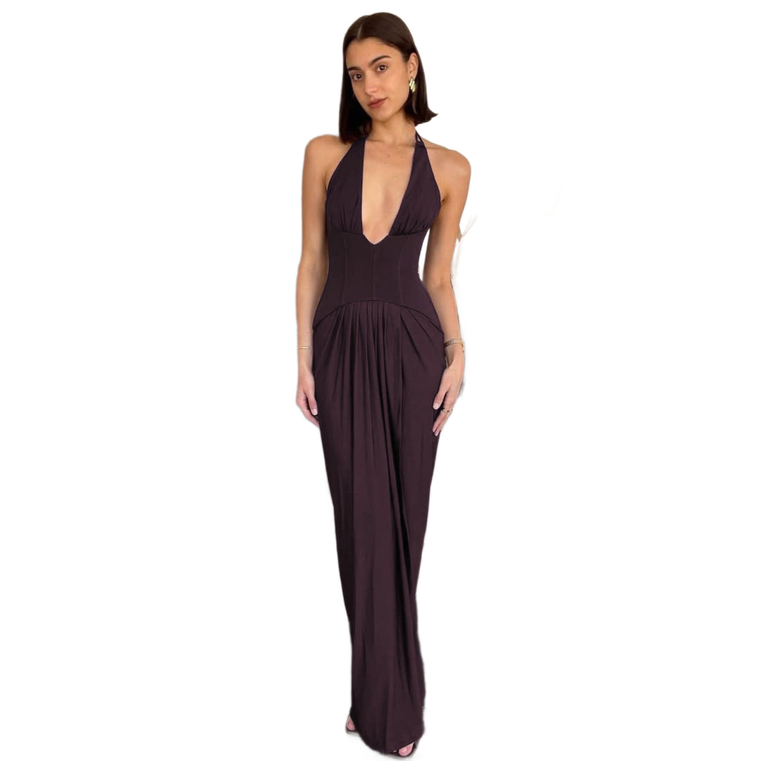 Damen Figurbetontes Abendkleid mit tiefem Ausschnitt und eleganter Drapierung Echo Archiv