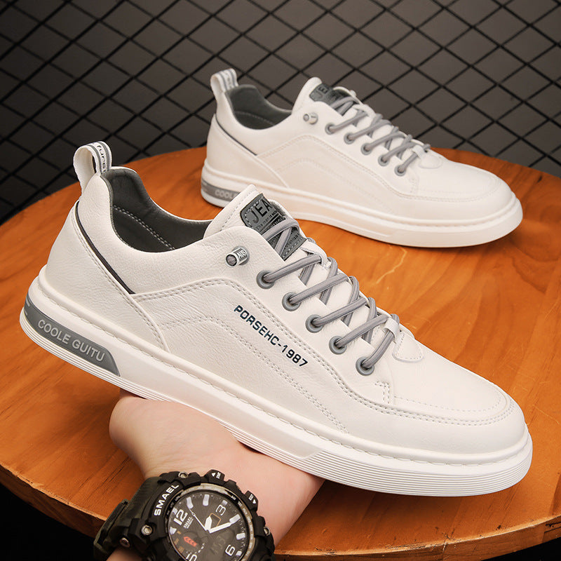 Herren elegante niedrige Leder-Sneaker mit Komfortfußbett und rutschfester Gummisohle Echoarchiv