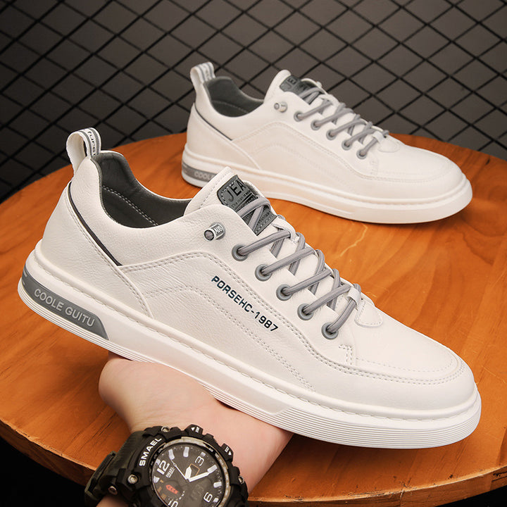 Herren elegante niedrige Leder-Sneaker mit Komfortfußbett und rutschfester Gummisohle Echoarchiv