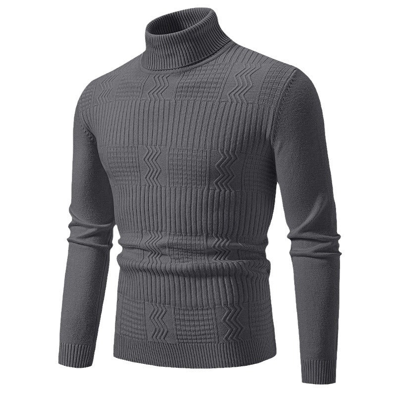 Herren nan strukturierter Rollkragenpullover aus feinem Strickmix mit körpernaher Passform Echo Archiv