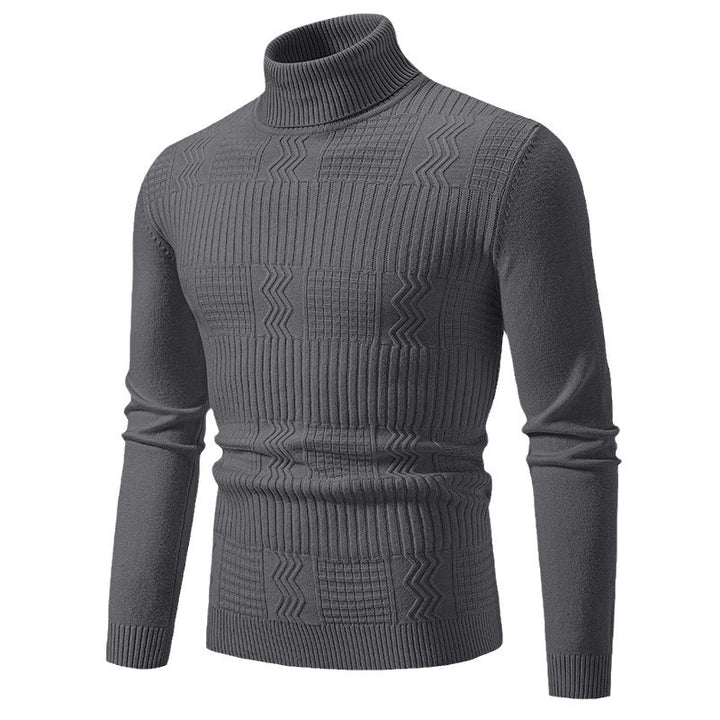 Herren nan strukturierter Rollkragenpullover aus feinem Strickmix mit körpernaher Passform Echo Archiv