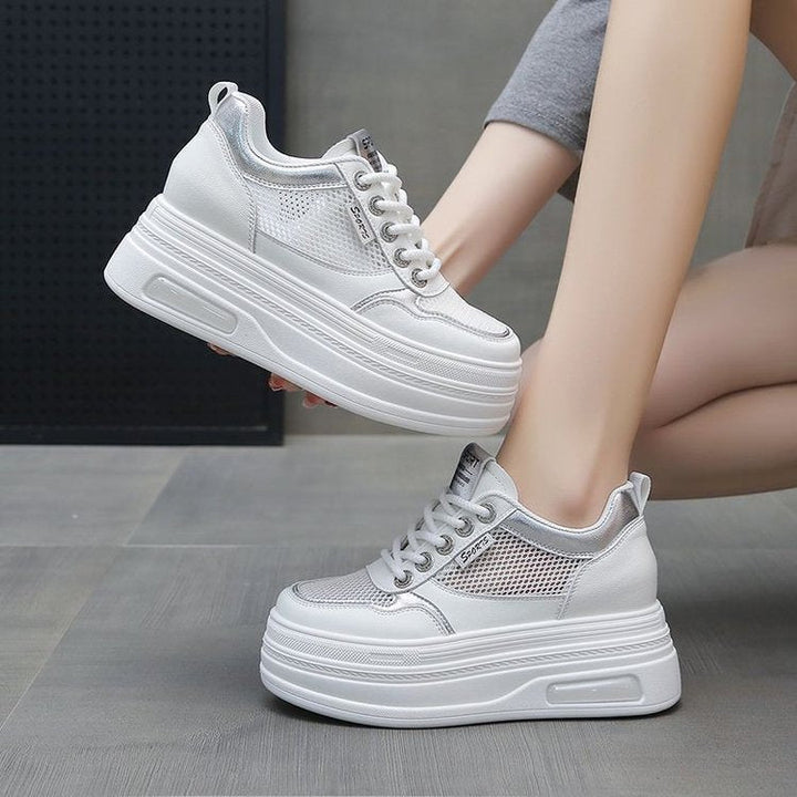 Damen Sportliche Plateau Sneakers mit atmungsaktiver Mesh-Oberfläche und schockabsorbierender Sohle Echo Archiv