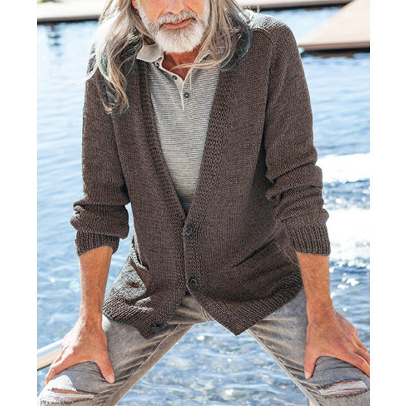 Herren Strickcardigan mit Kapuze und aufgesetzten Taschen Echo Archiv