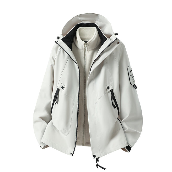 Herren Zwei-in-eins Wetterschutzjacke mit abnehmbarer Steppweste und verstellbarer Kapuze Echoarchiv