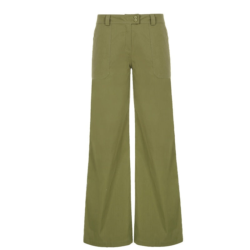 Damen Hochtaillierte Palazzohose im Utility‑Stil mit weitem Bein Echo Archiv