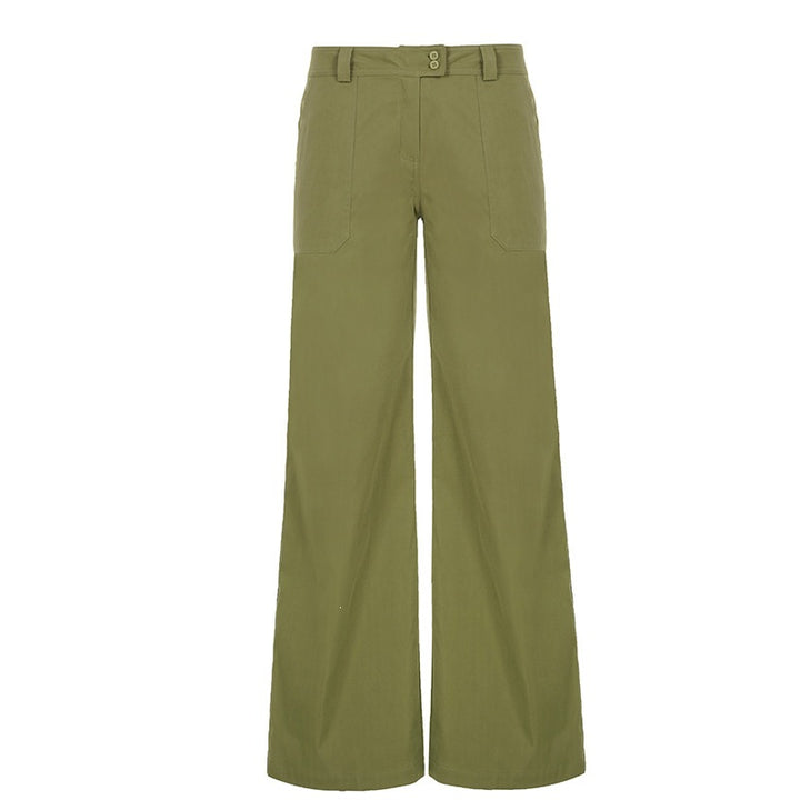 Damen Hochtaillierte Palazzohose im Utility‑Stil mit weitem Bein Echo Archiv