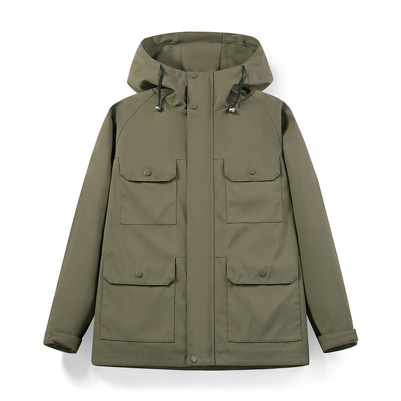 Herren wasserabweisende Field-Jacke mit Kapuze und Multifunktions-Taschen Echo Archiv