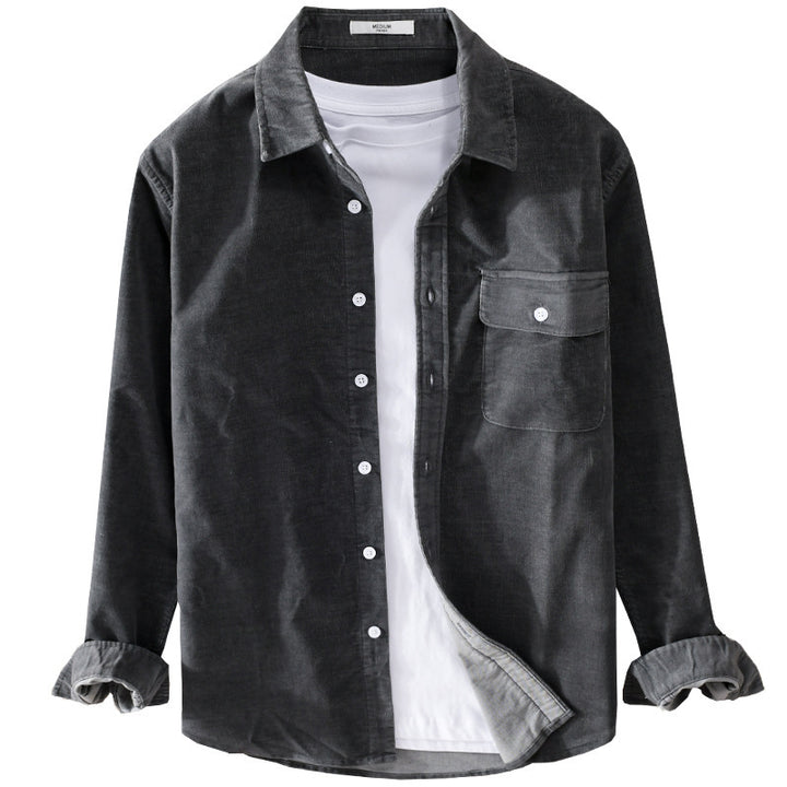 Herren Feine Cord‑Hemdjacke mit Pattentasche und legerem Schnitt Echoarchiv