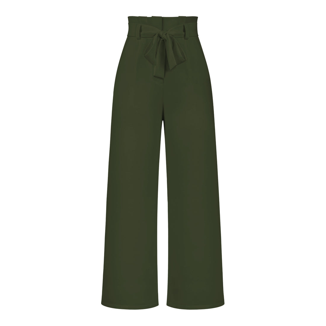 Damen Weit geschnittene Hochbundhose mit Bindegürtel – Avélisse