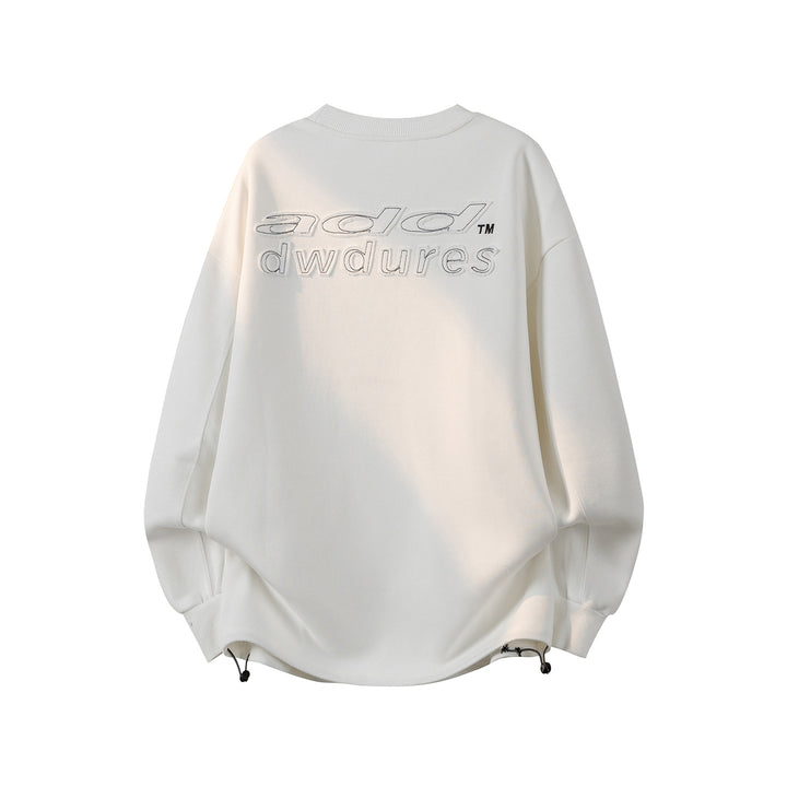 Damen Oversize-Sweatshirt mit gesticktem Schriftzug, abgerundetem Saum & überschnittener Schulter Echoarchiv