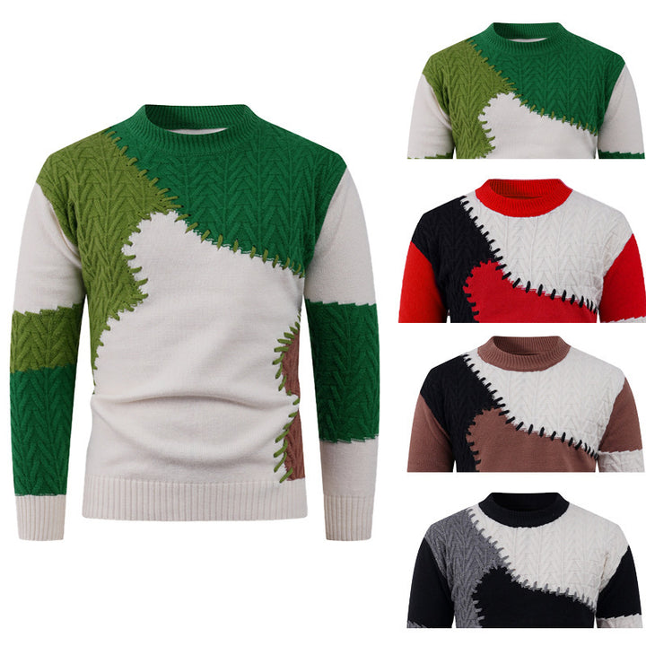 Herren modischer Pullover mit einzigartigem Patchwork-Design Echoarchiv
