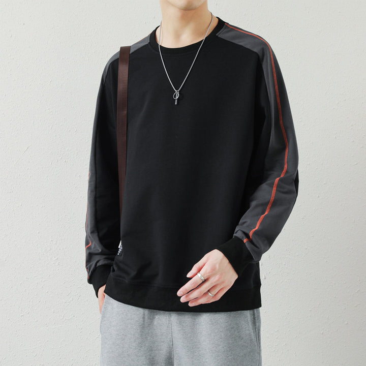 Herren Oversize-Sweatshirt mit kontrastierenden Ärmeln, Flachnaht-Details und Rippbündchen Echo Archiv