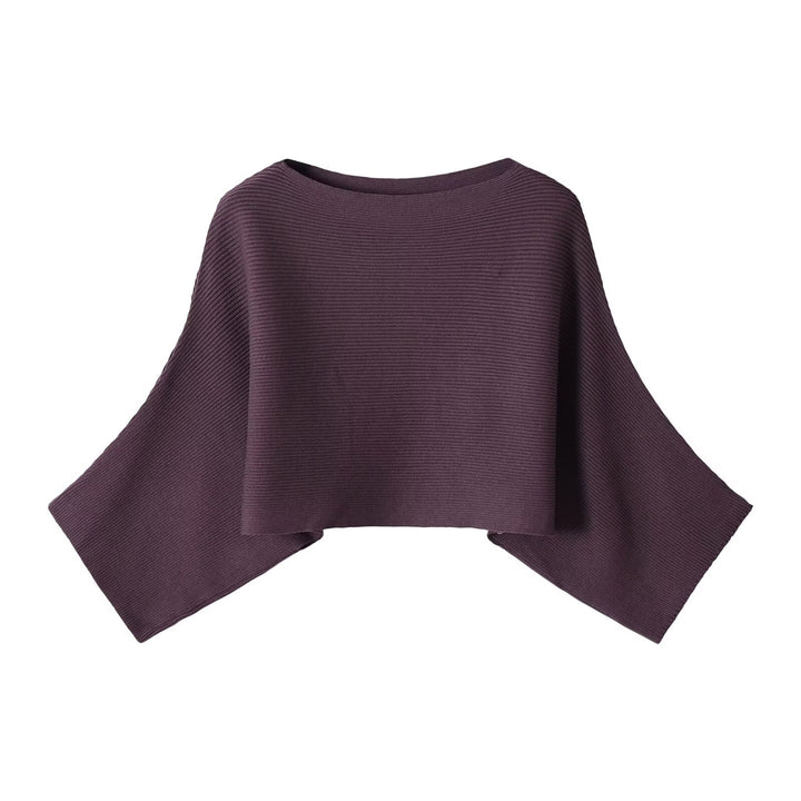 Damen Gerippter Kurz‑Poncho mit U‑Boot‑Ausschnitt und kastiger Silhouette Echo Archiv