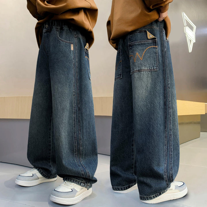 Unisex weite Denim-Hose mit hoher Taille Echo Archiv