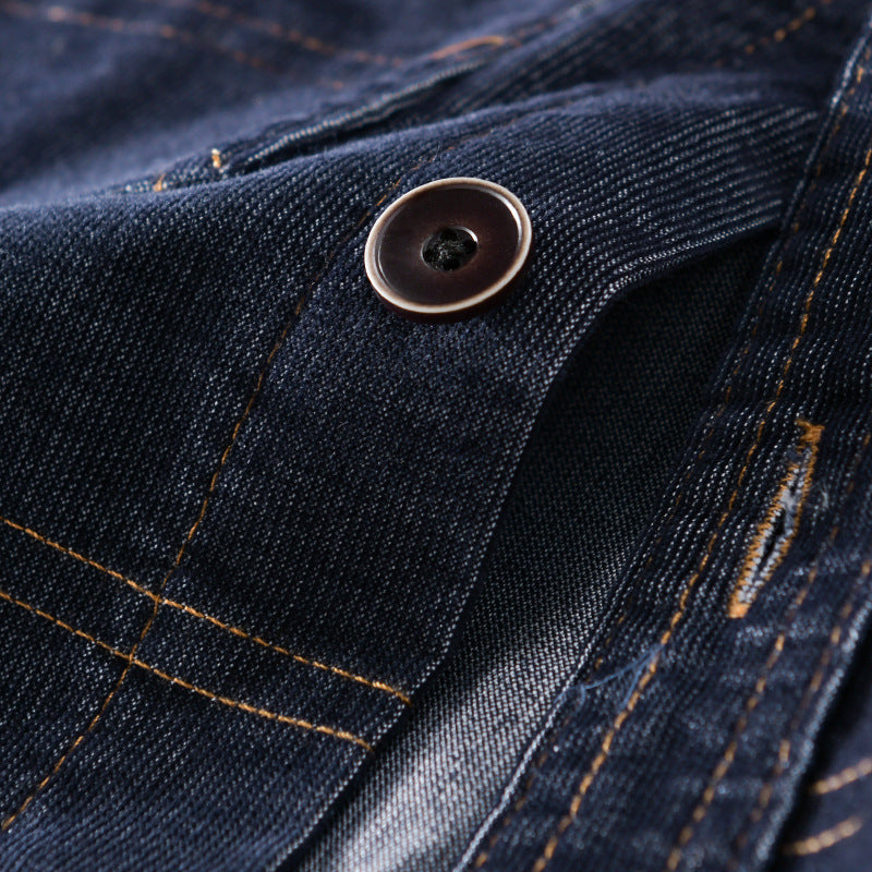 Herren Strukturierte Denim-Twill-Überhemdjacke mit großen aufgesetzten Taschen Echoarchiv