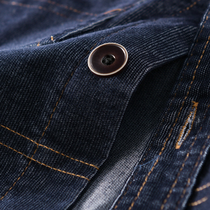 Herren Strukturierte Denim-Twill-Überhemdjacke mit großen aufgesetzten Taschen Echoarchiv