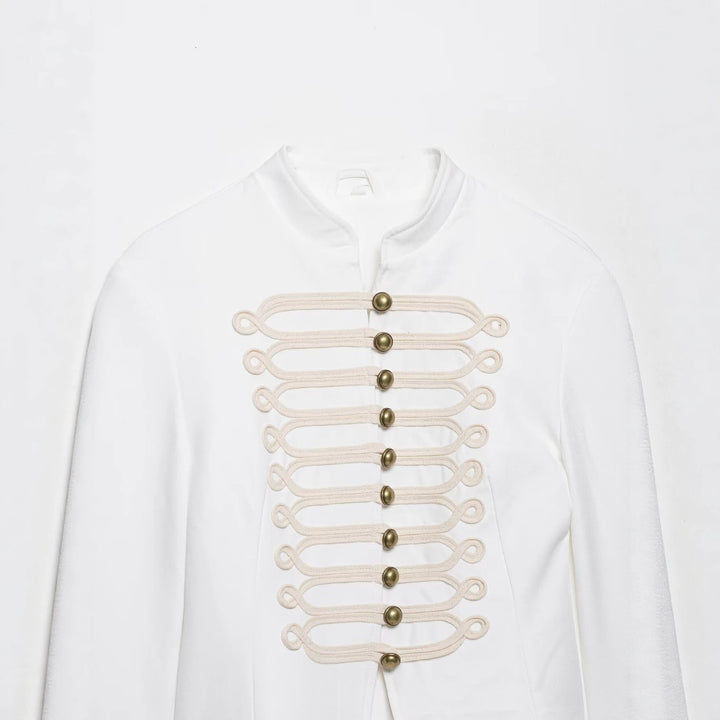 Damen Kurzjacke im Palais‑Hussarenstil mit Stehkragen und ornamentaler Zierbesatz Echo Archiv