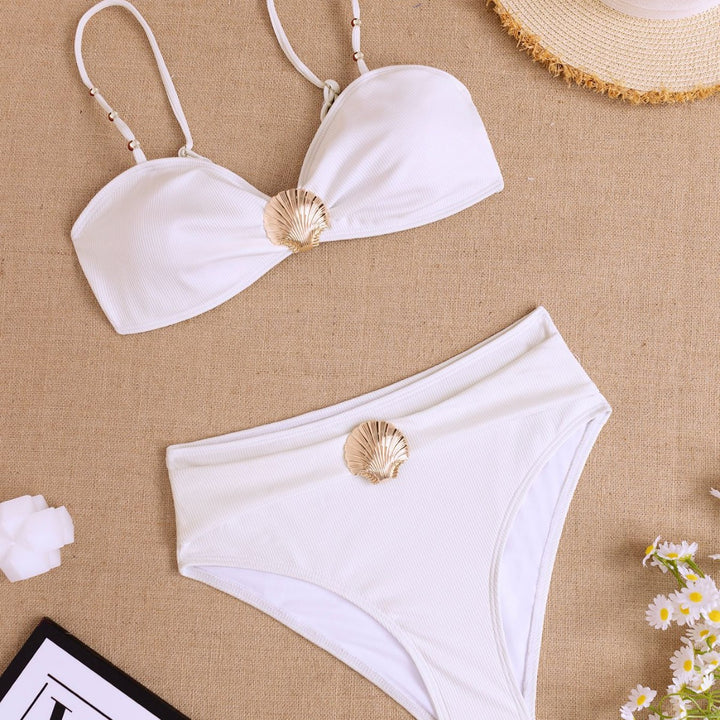 Damen Hochgeschnittener Bikini mit elegantem Muschel-Detail Echo Archiv