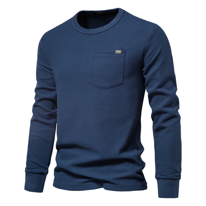 Herren Langarmshirt mit modularem Waffelstruktur und praktischer Brusttasche Echoarchiv