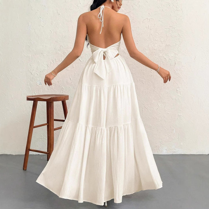 Damen Maxikleid mit schulterfreiem Design und Faltenwurf Echo Archiv