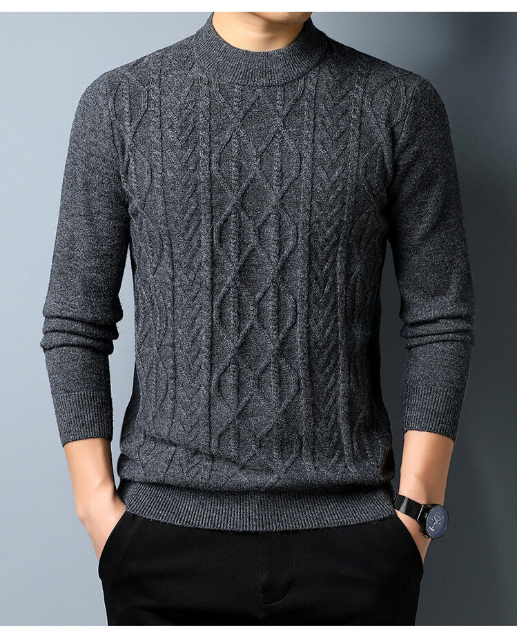 Herren Strickpullover mit strukturiertem Zopfmuster Echoarchiv