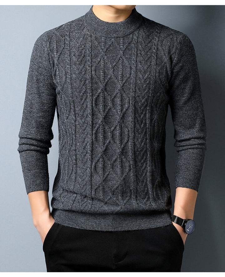 Herren Strickpullover mit strukturiertem Zopfmuster Echoarchiv
