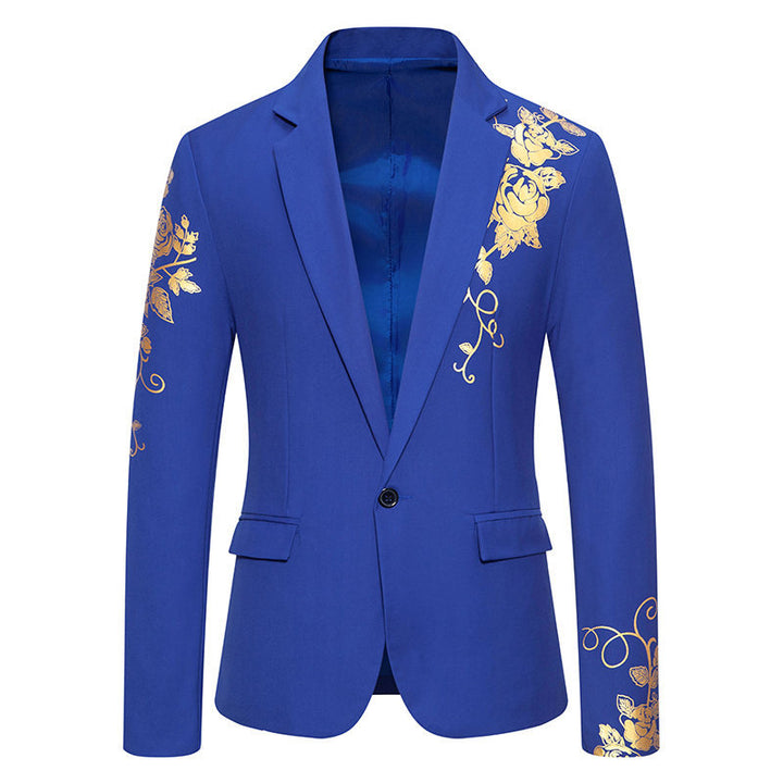 Herren eleganter Blazer mit floralem Gold-Design Echoarchiv