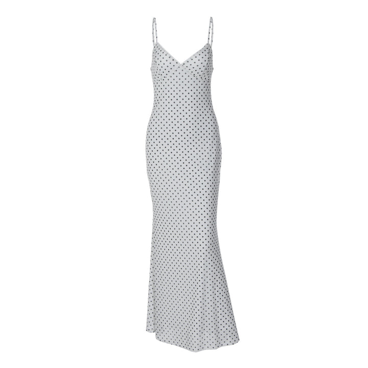 Damen Elegantes Maxikleid mit zartem Punktedesign und Spaghetti-Trägern Echo Archiv