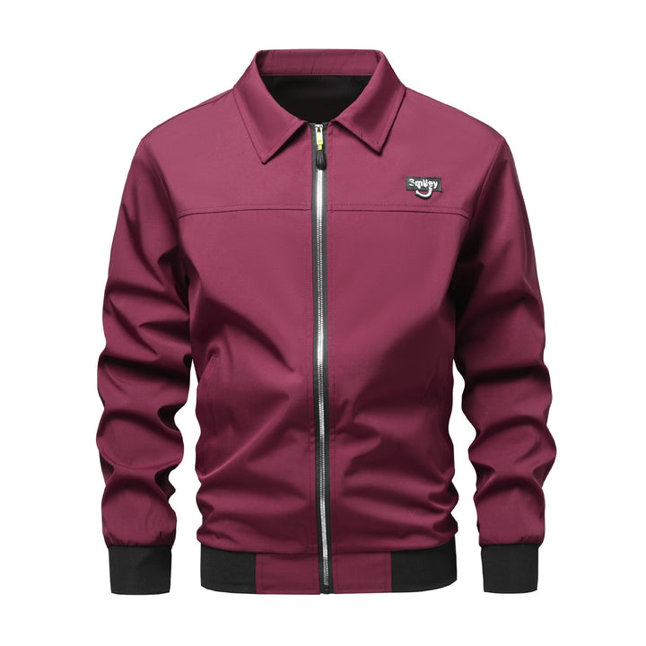 Herren Collar-Zip-Blouson aus Softshell mit gerippten Bündchen & Smiley-Patch Echo Archiv