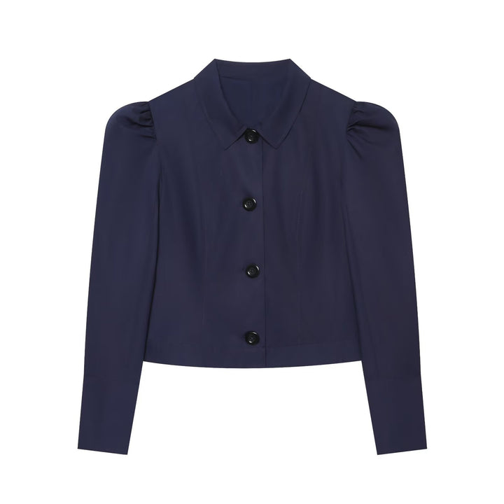 Damen Kurzblazer im Blouson‑Stil mit gerafften Schulterpartien und Knopfleiste Echo Archiv