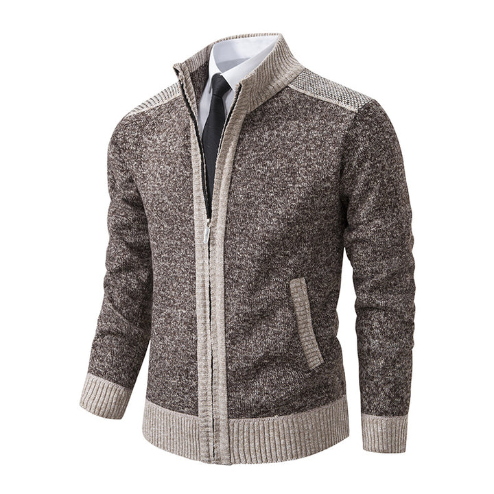 Herren modische Strickjacke mit hohem Kragen und Reißverschluss Echoarchiv
