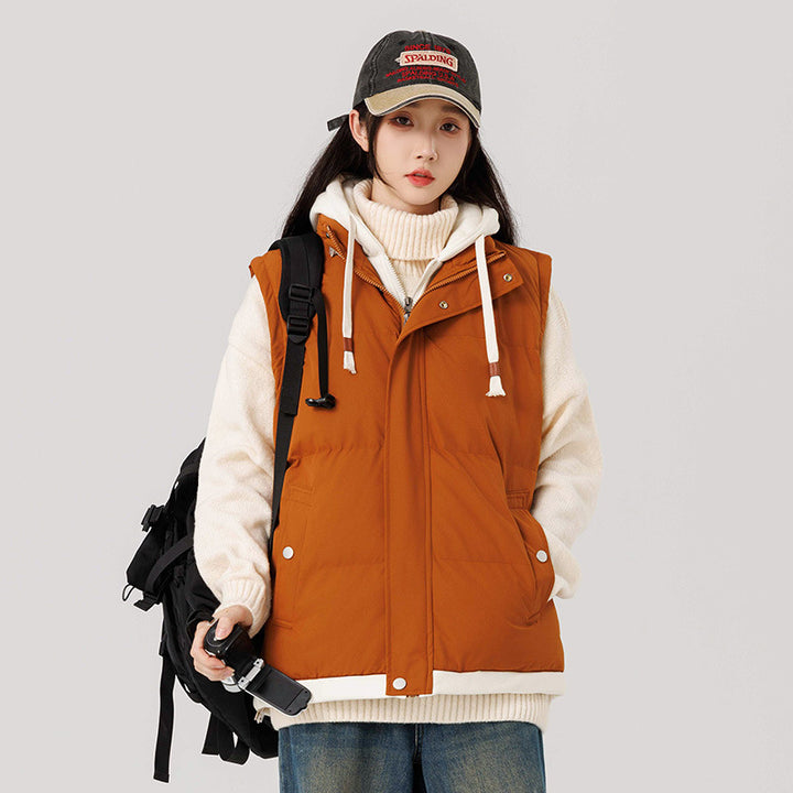 Damen Wattierte Kapuzenweste mit Utility‑Taschen und windabweisender Außenlage Echoarchiv