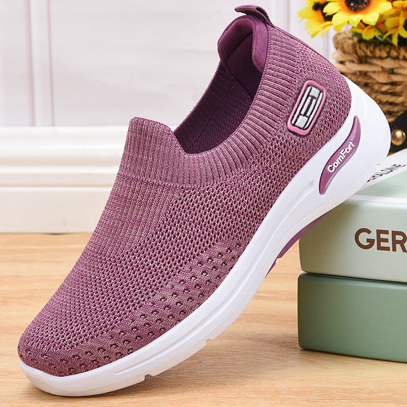 Damen nan nahtloser Strick-Slipper mit elastischem Einstieg und stoßdämpfender Komfortsohle Echo Archiv