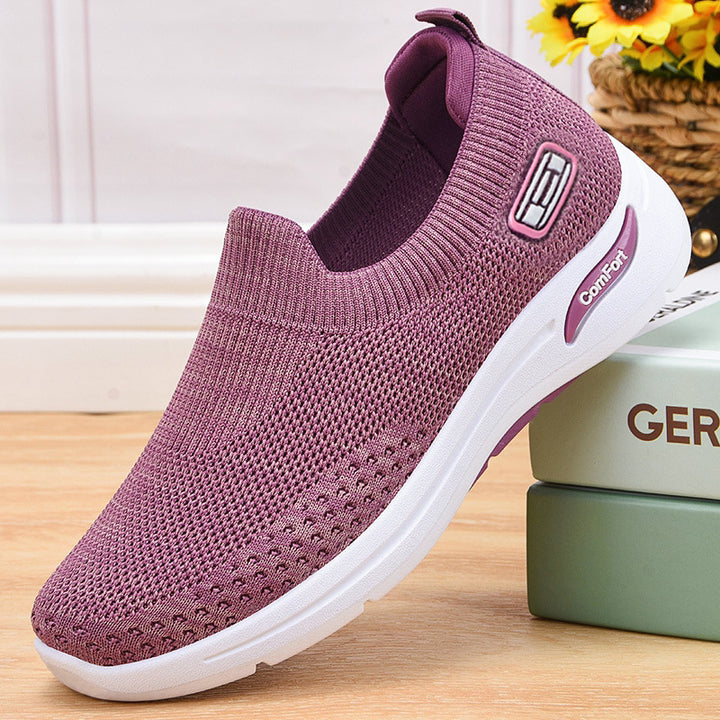 Damen nan nahtloser Strick-Slipper mit elastischem Einstieg und stoßdämpfender Komfortsohle Echo Archiv
