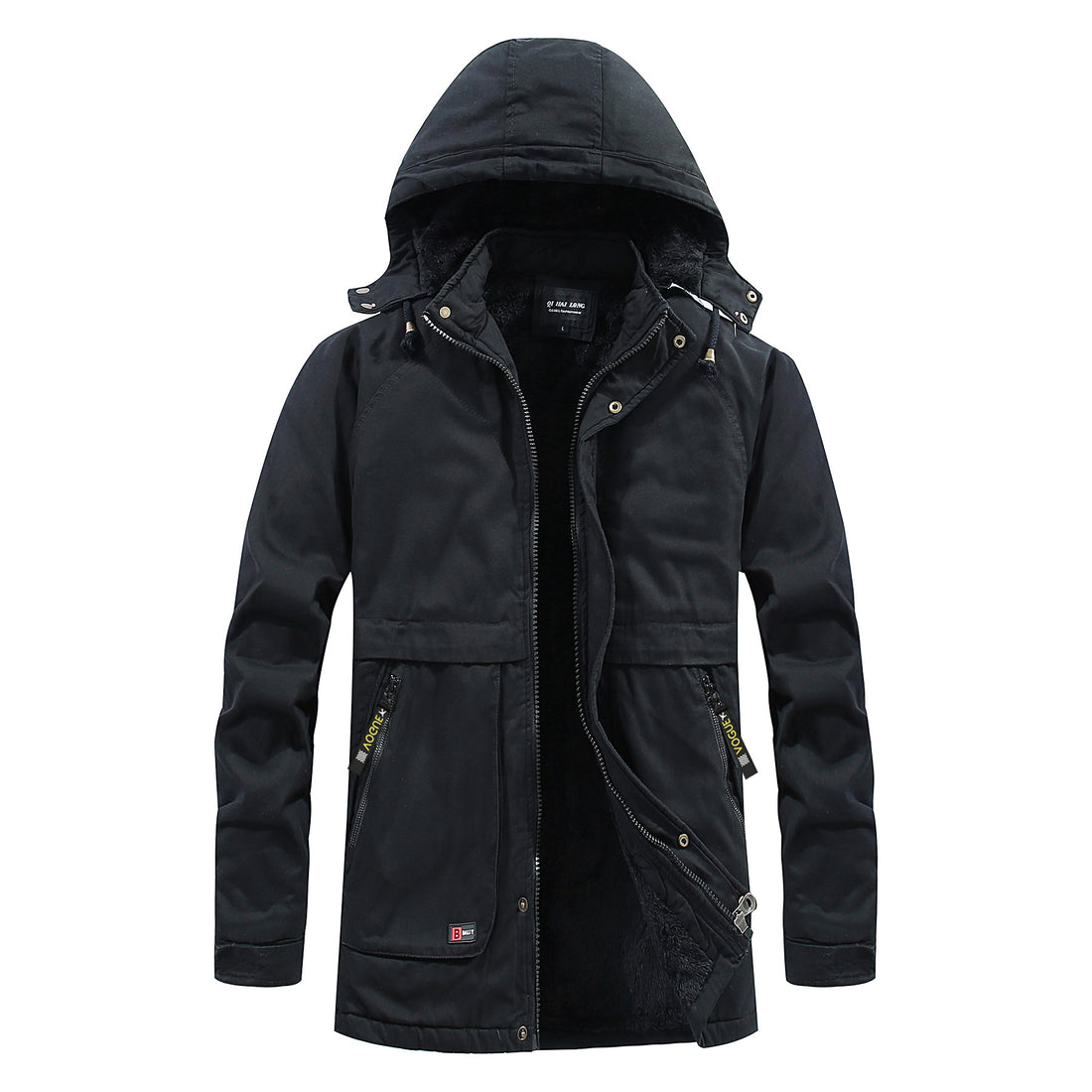 Herren Thermo‑Langparka im Fieldstil mit wärmender Plüschinnenseite und verdeckter Front – Montevé