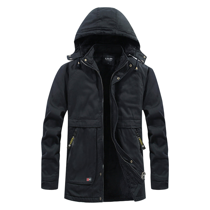 Herren Thermo‑Langparka im Fieldstil mit wärmender Plüschinnenseite und verdeckter Front Echo Archiv