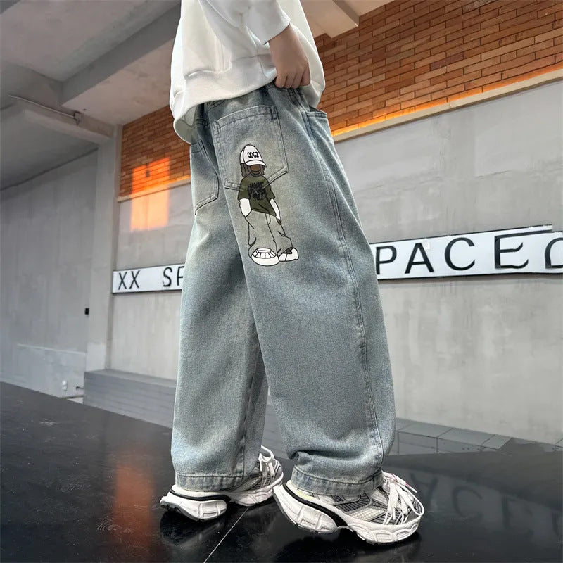 Unisex lässige weite Denim-Hose mit einzigartiger Grafik Echo Archiv